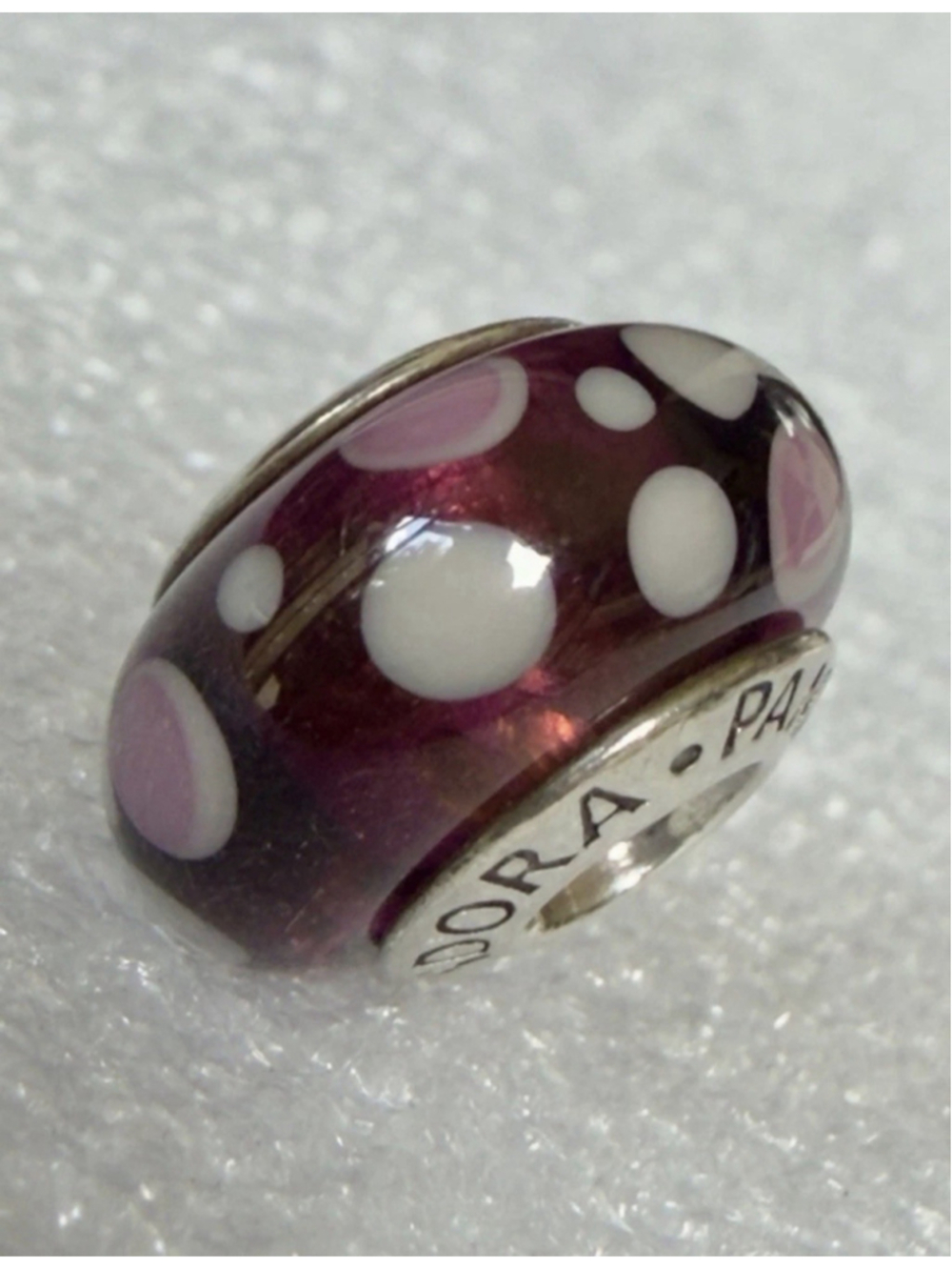 Pandora Sterling Silver 925 Purple Bubbles Murano Glass Charm - 790693 - Picture 3 of 7